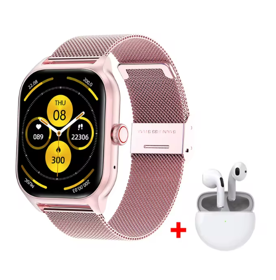 SMARTWATCH 2024 BLUETOOTH CHIAMATE iOS ANDROID - ROSA METAL